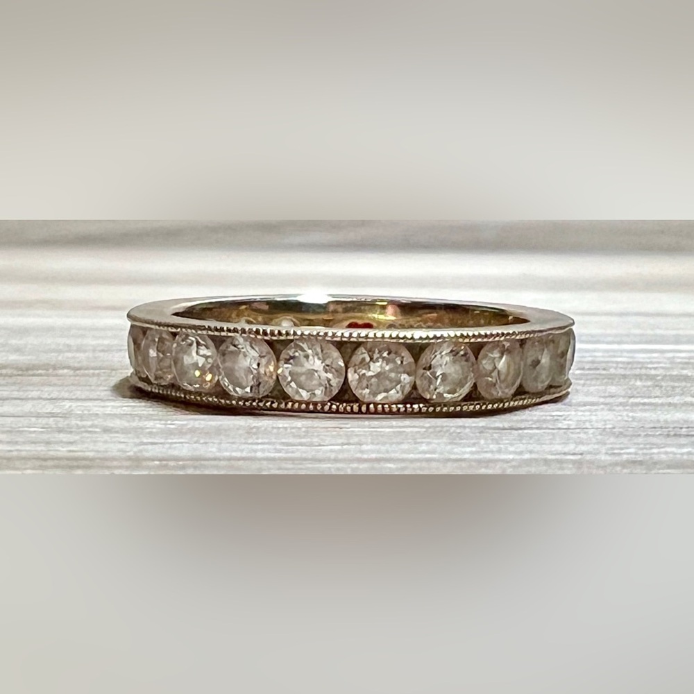 Designer Hidalgo Gold Plated Channel-Set Cubic Zirconia Eternity Band Ring